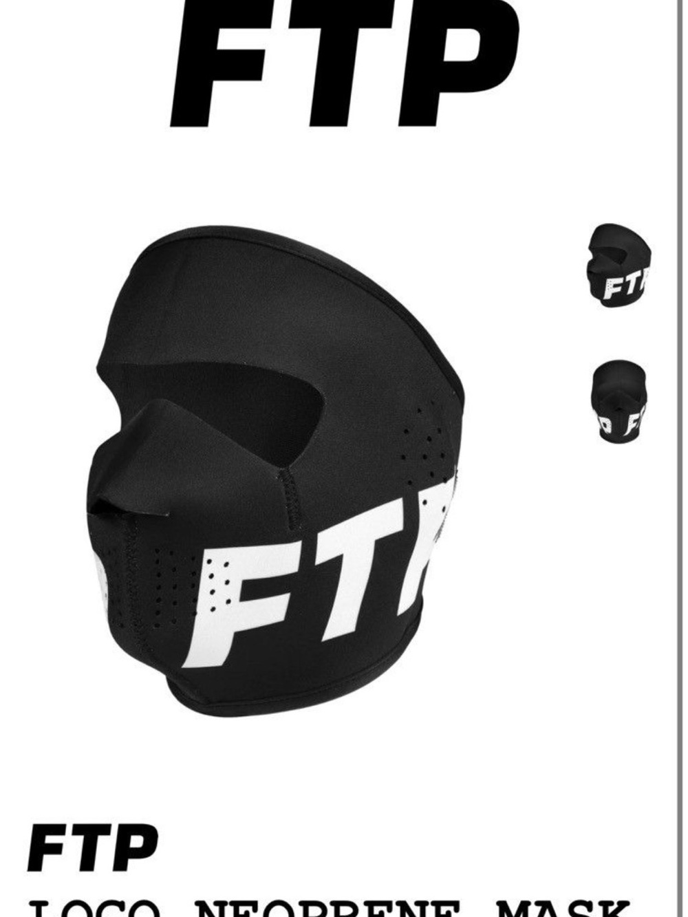 Set Of 2 FTP All Over & Logo Face Masks - Neoprene F-Tec Blizzard - Brand New - Picture 2 of 7